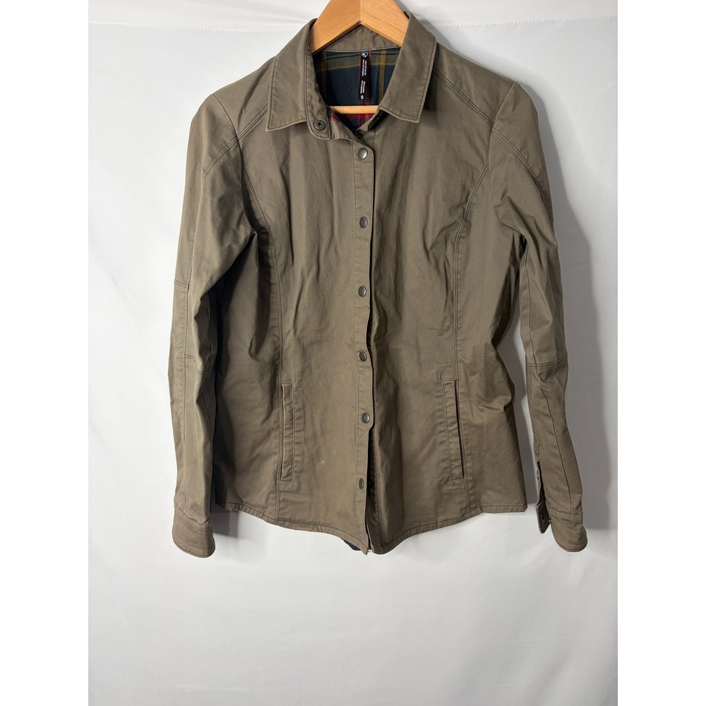 Kuhl Generatr Jacket Men Small Brown Canvas Flannel Lined Snap Front Hiking Gorp